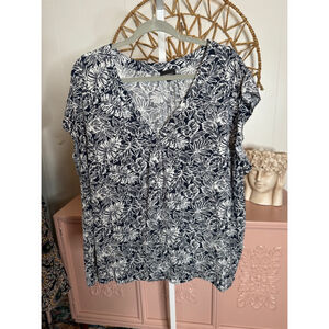 Women's Jones &‎ Co. Blouse 3X Blue White